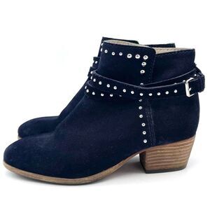 Boden Keira Studded Ankle Booties Ink Dark Navy Suede Women’s Size 38 EU | 7 US